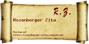 Rozenberger Zita névjegykártya